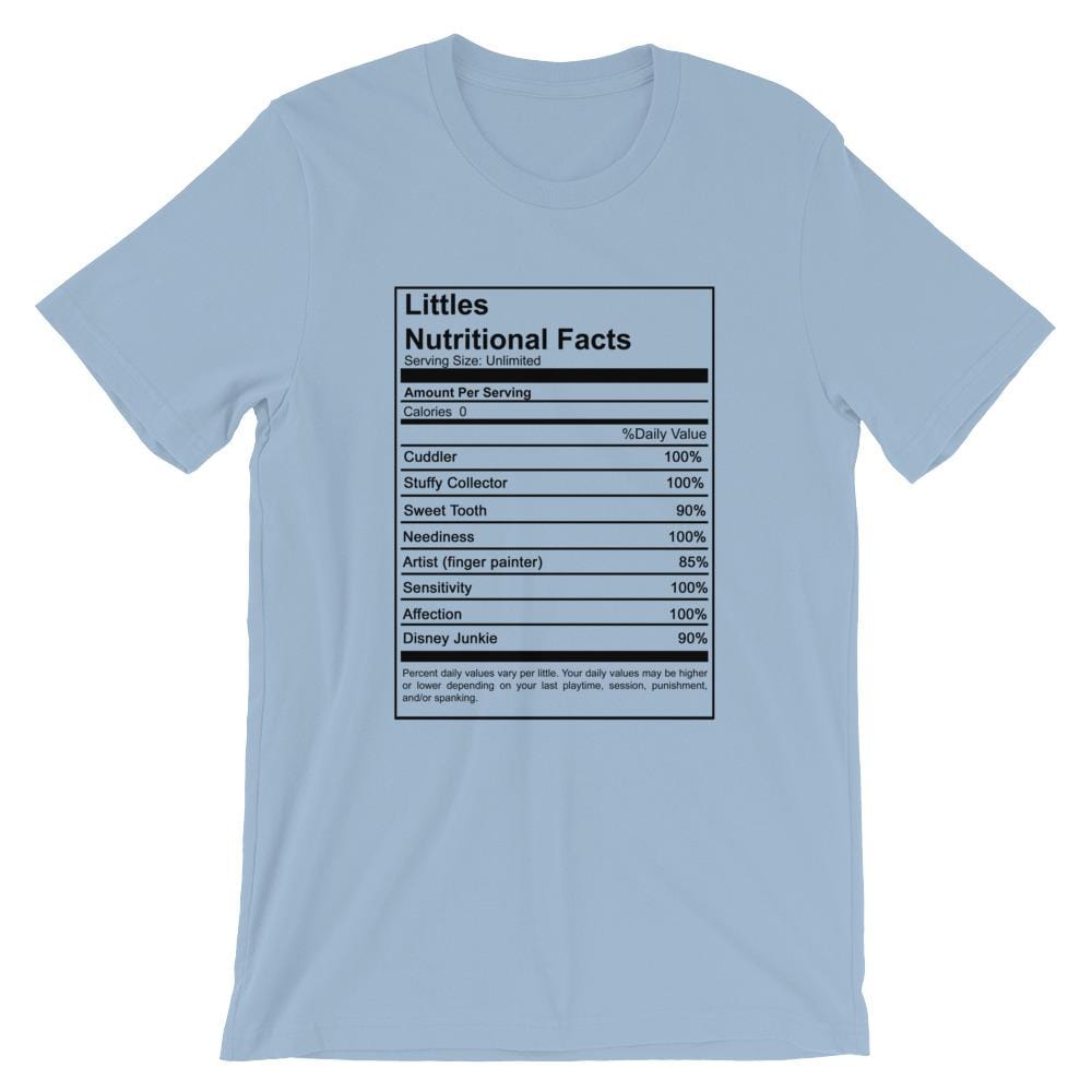 Littles Nutritional Facts T-Shirt (Unisex) (Black Lettering)