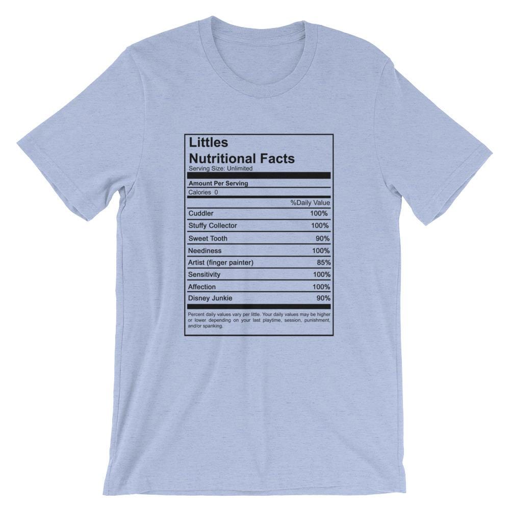 Littles Nutritional Facts T-Shirt (Unisex) (Black Lettering)