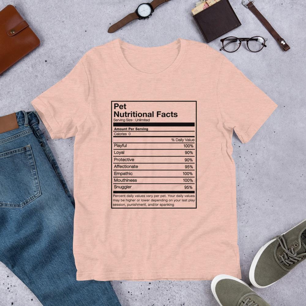 Pet Nutritional FactsT-Shirt (Unisex) (Black Lettering)