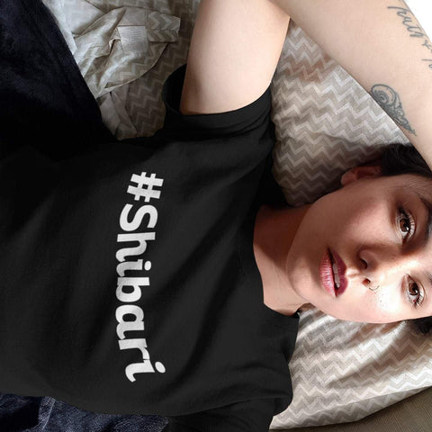Shibari Hashtag T-Shirt (Unisex) (White Lettering)